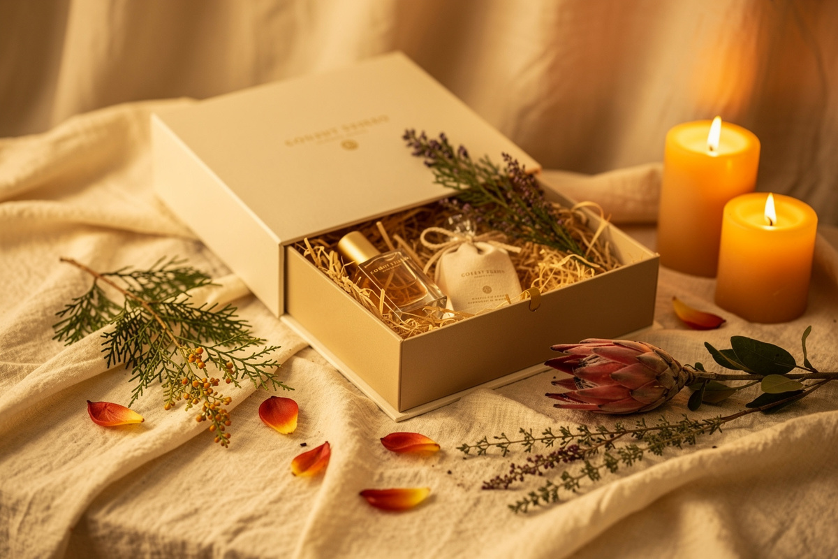 Curated Gift Packaging That Tells a South African Story — Claudi's boutique fragrance studio, Mossel Bay